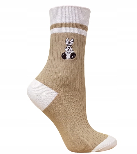 5 X SKARPETY DAMSKIE BAWEŁNIANE Z HAFTEM SKARPETKI JAKOŚĆ PREMIUM Marka Inna marka