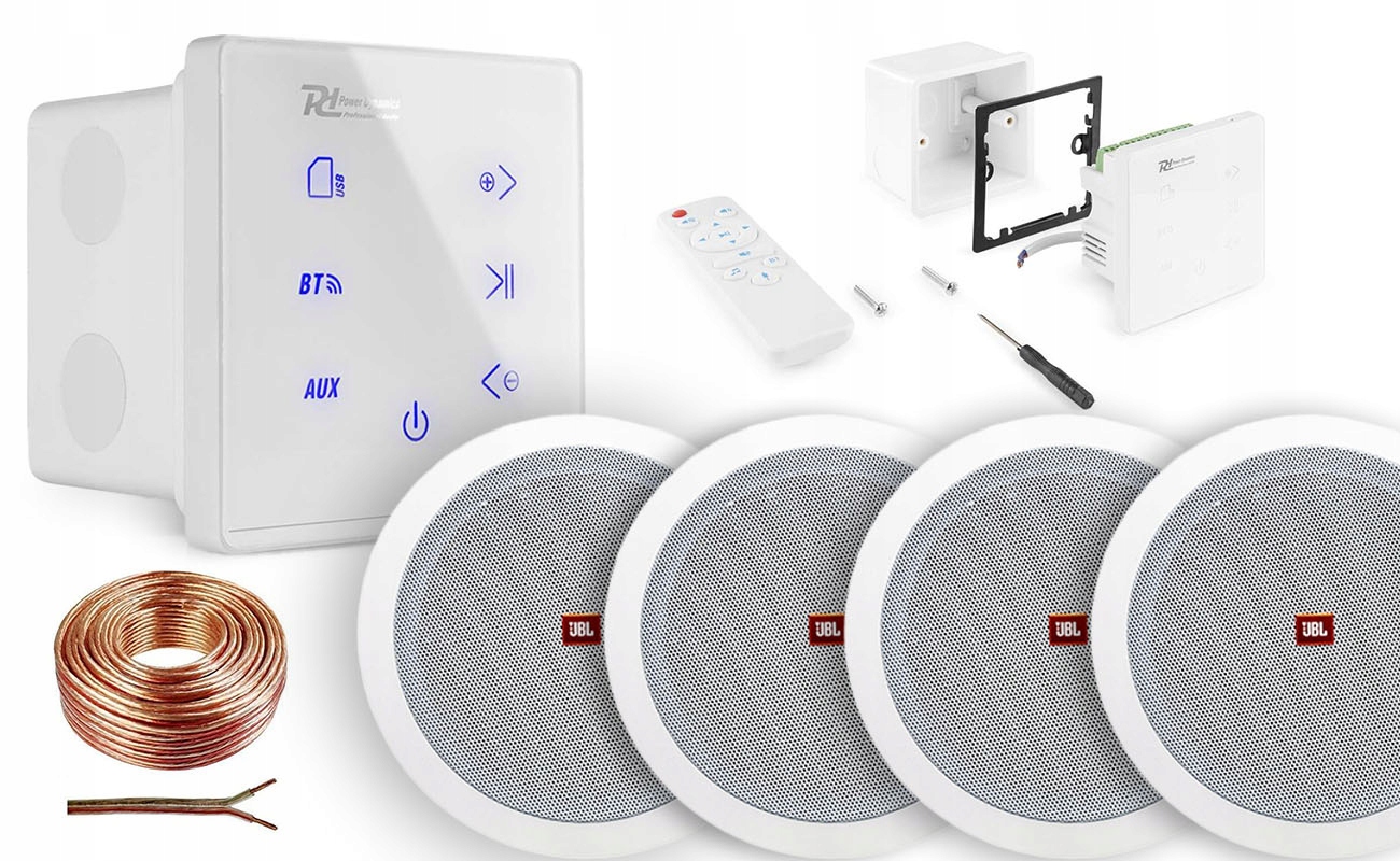 Nástěnný zesilovač Bt Usb 4 stropní reproduktory Jbl