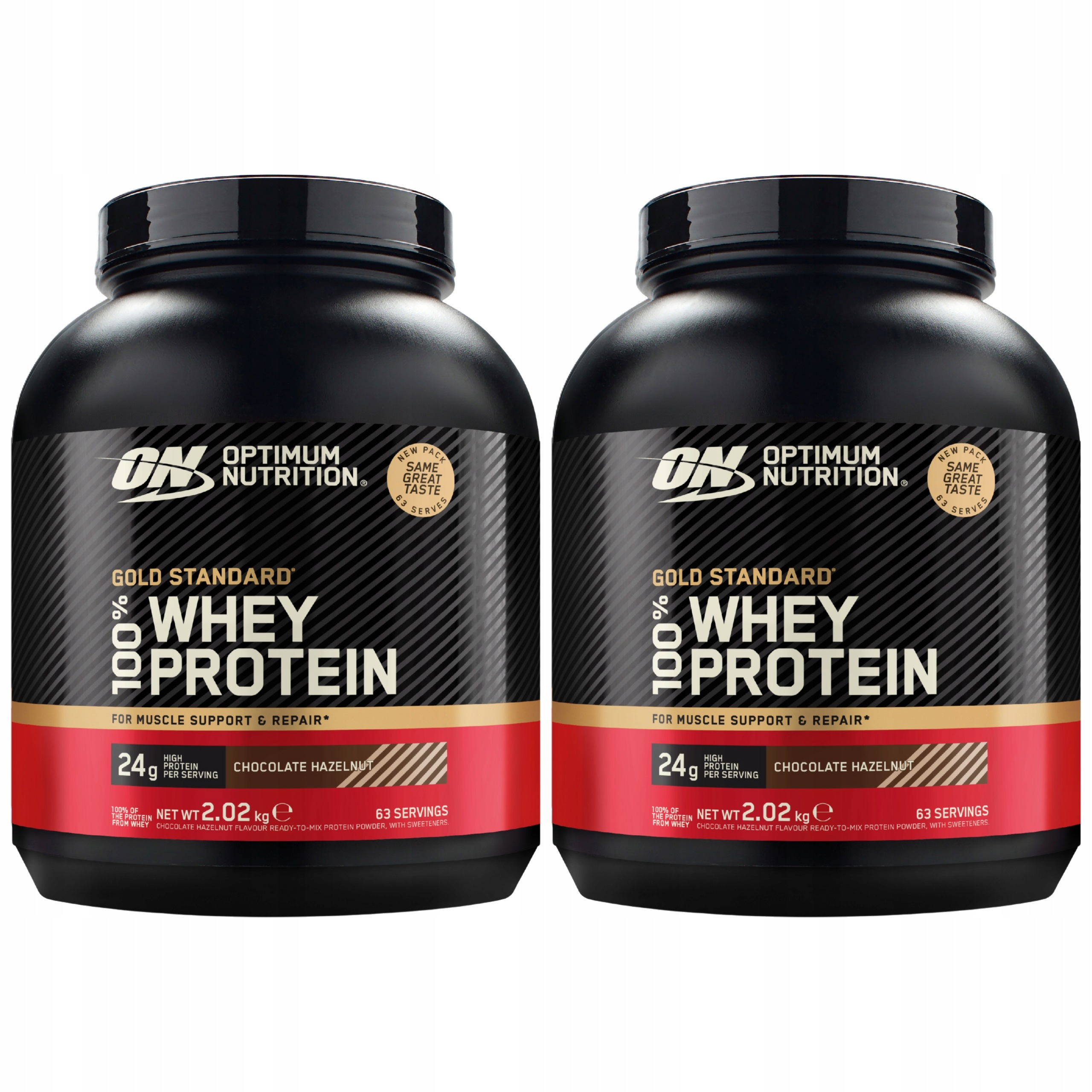 2x Optimum Nutrition Gold Standard Whey 2020 g Bílkoviny Čokoláda Wpc Wpi 63p