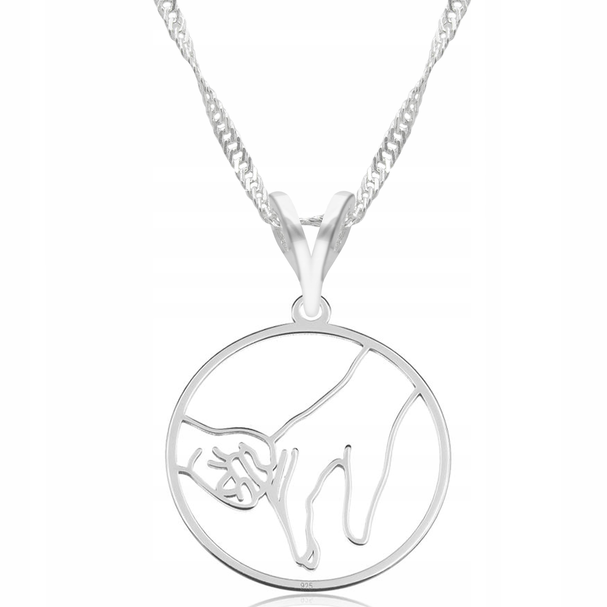 

Łańcuszek srebrny naszyjnik 925 Dłonie Rodzina