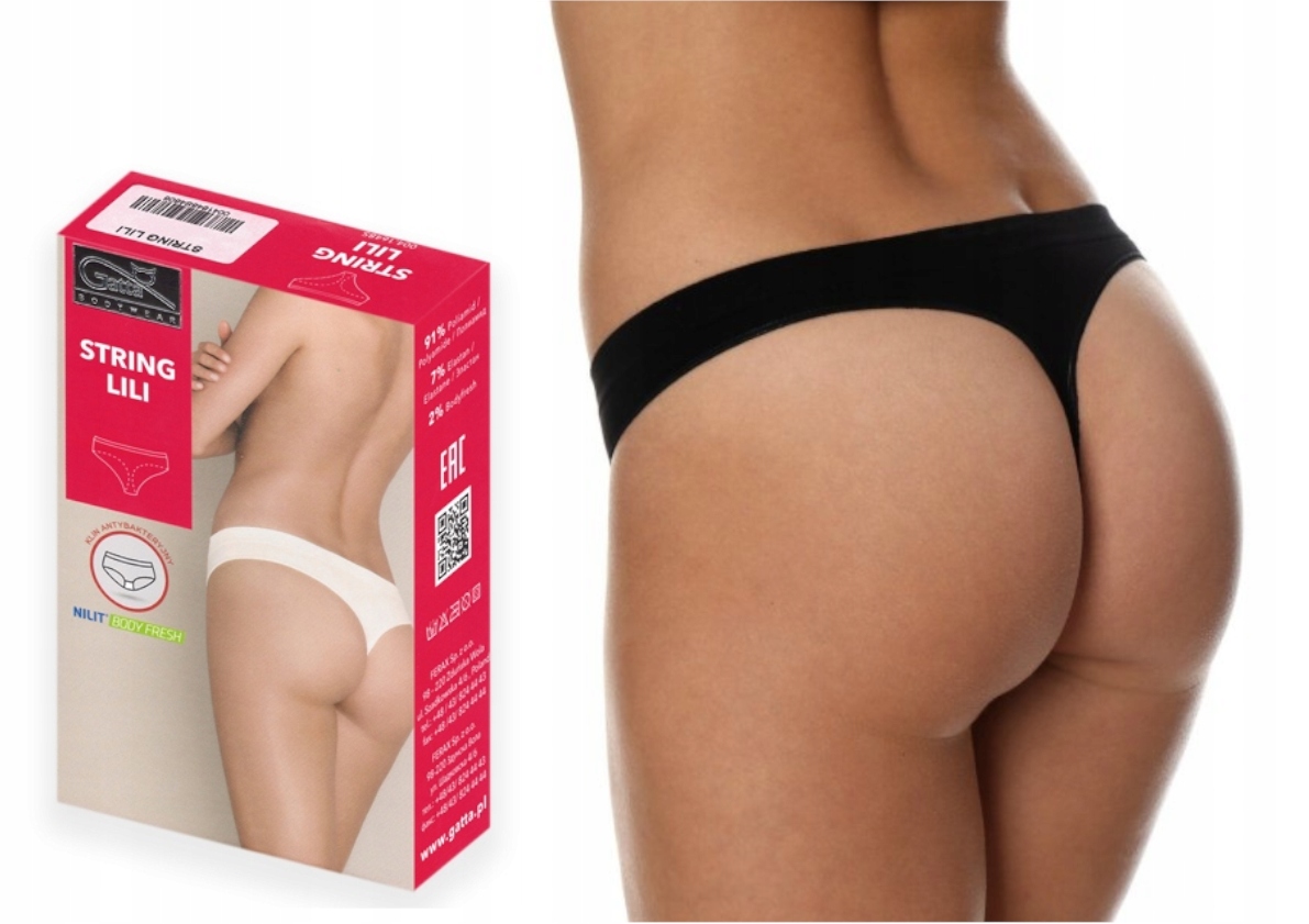 

Stringi damskie Gatta LILI Bezszwowe Czarny XL
