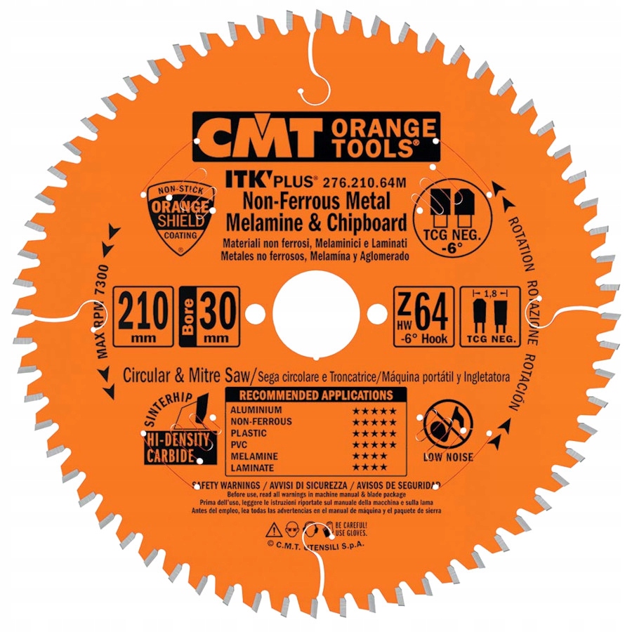 

Cmt Piła tarczowa do cięcia laminatu 210x30mm 64z