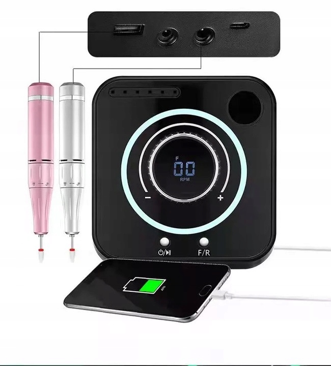 PROFESJONALNA FREZARKA DO PAZNOKCI MANICURE 80W Zasilanie sieciowe