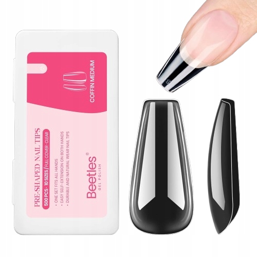500 X Gelové Tipsy Na Nehty Pro Hybridní Gelový Styling