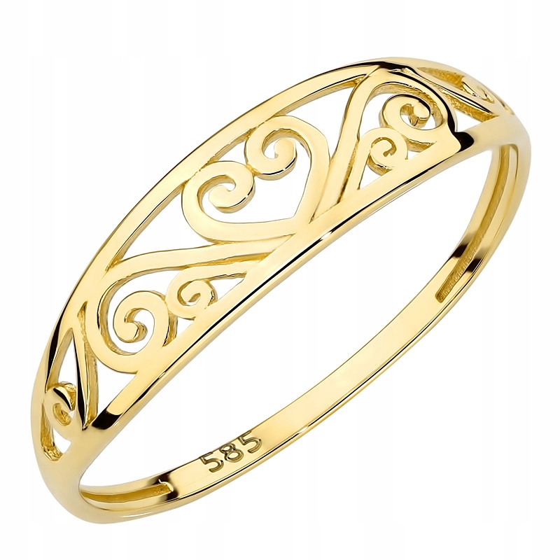 Prstýnek 585 (14k) s prolamovaným srdíčkem vel. 15