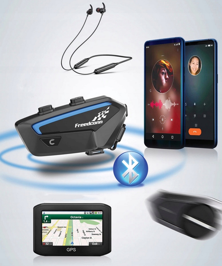 INTERKOM MOTOCYKLOWY FREEDCONN FX BLACK PL KONFERENCJA RADIO FM BT 5.0 Limit sparowania powyżej 6 interkomów