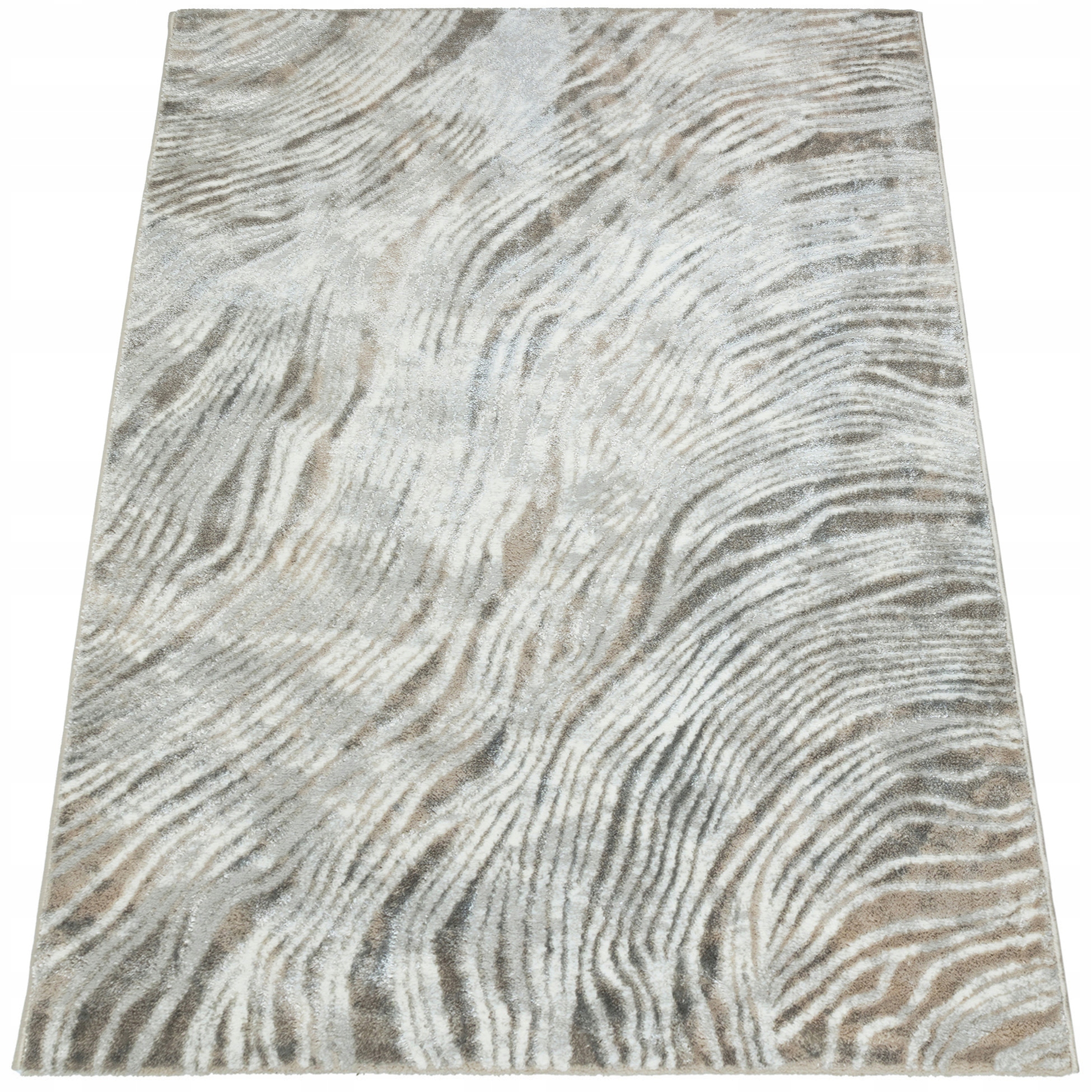 Běhoun Béžový Koberec Do Ložnice S Leskem Pěkný Vzor 60x100 CM Měkký