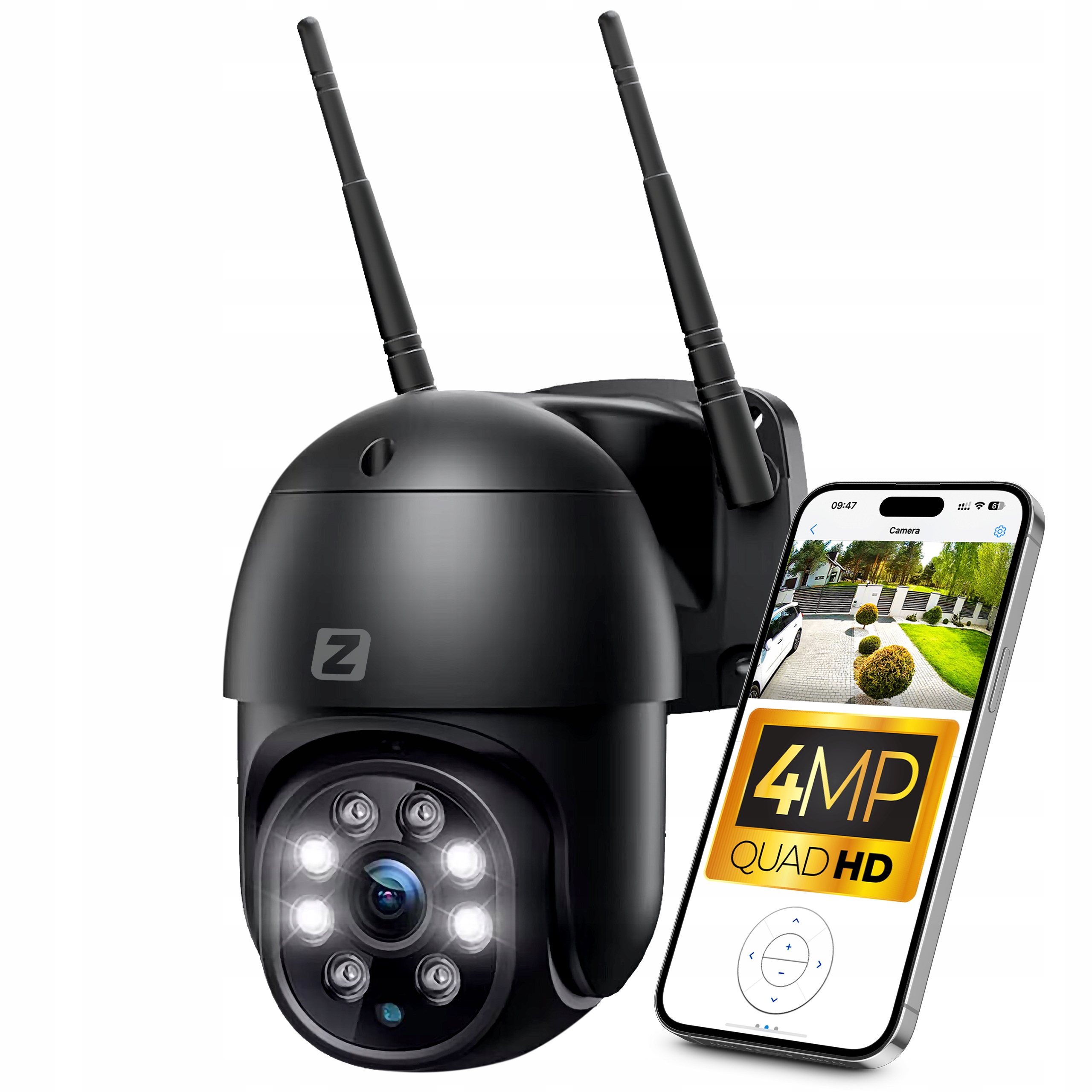 ZEWNĘTRZNA KAMERA OBROTOWA IP 4MPx WiFi CZARNA