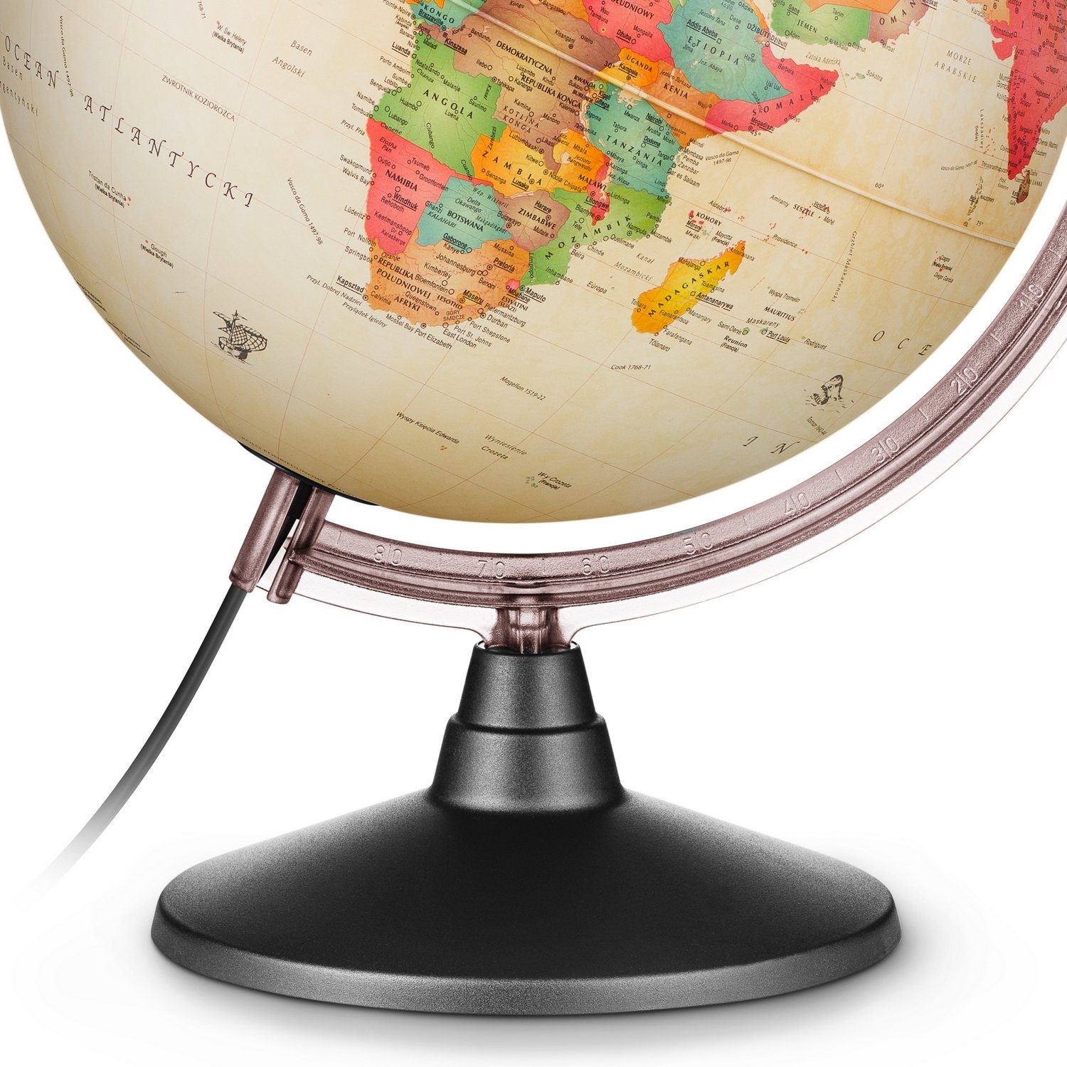 Globus podświetlany stylizowany aktualna mapa + szkło powiększające - LED Płeć chłopcy dziewczynki