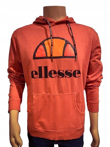 ELLESSE bavlnená oranžová pánska mikina klokanka kapucňa logo M