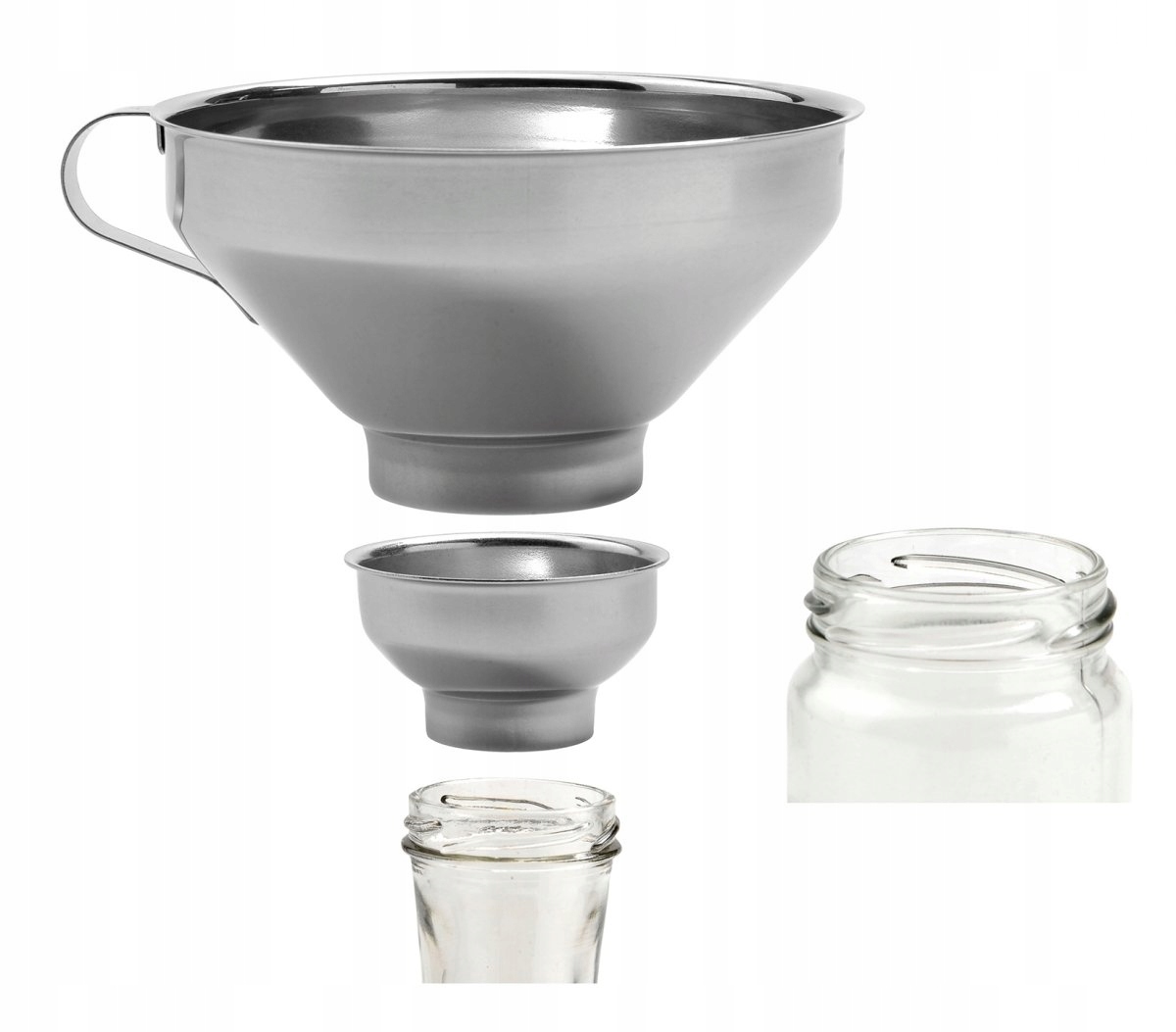 Trychtýř z z nerezové oceli na sklenice