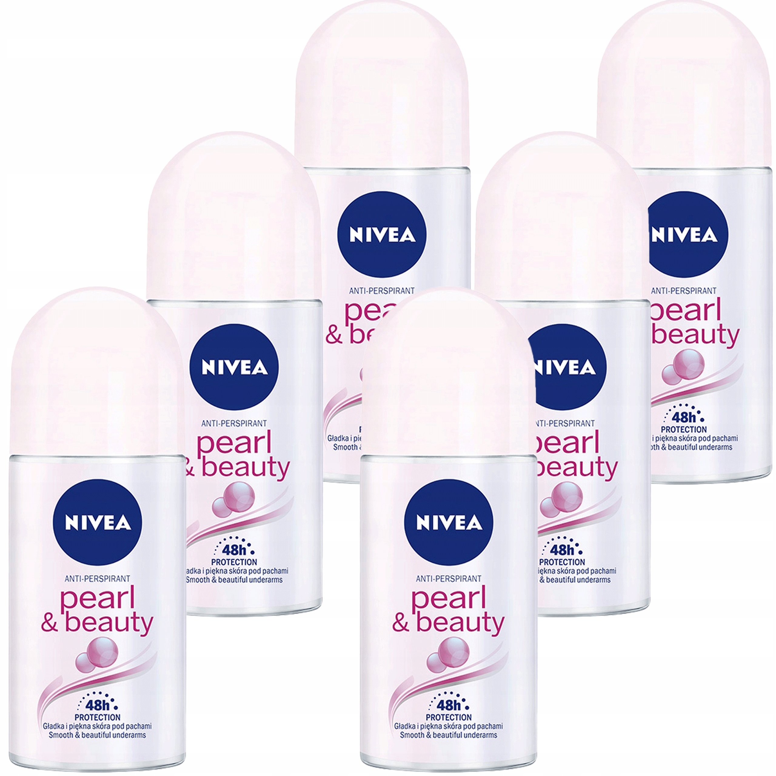 Nivea Pearl & Beauty deodorant roll on 6*50 ml