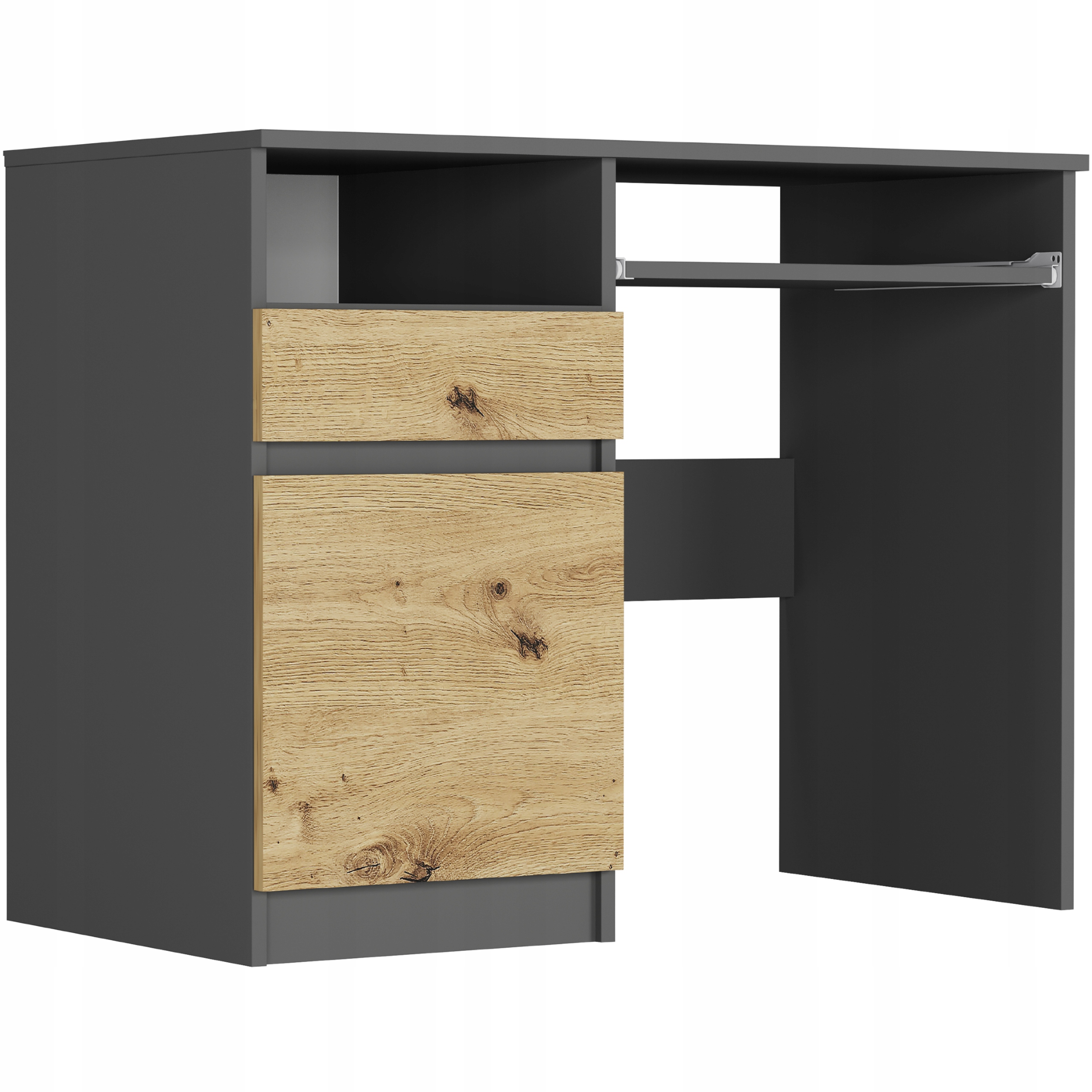 Meble biurko komputerowe stolik 96cm lewe N-35L ANTRACYT MIX ARTISAN