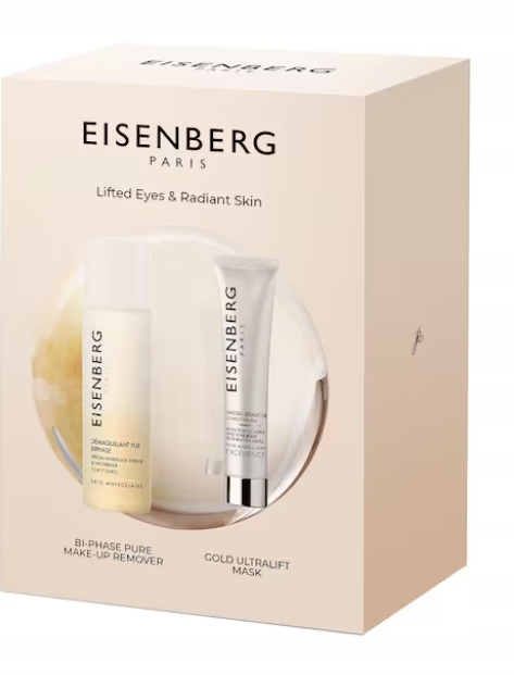 Eisenberg zestaw maska Gold Ultralift pod oczy dwufazowy płyn demakijaż