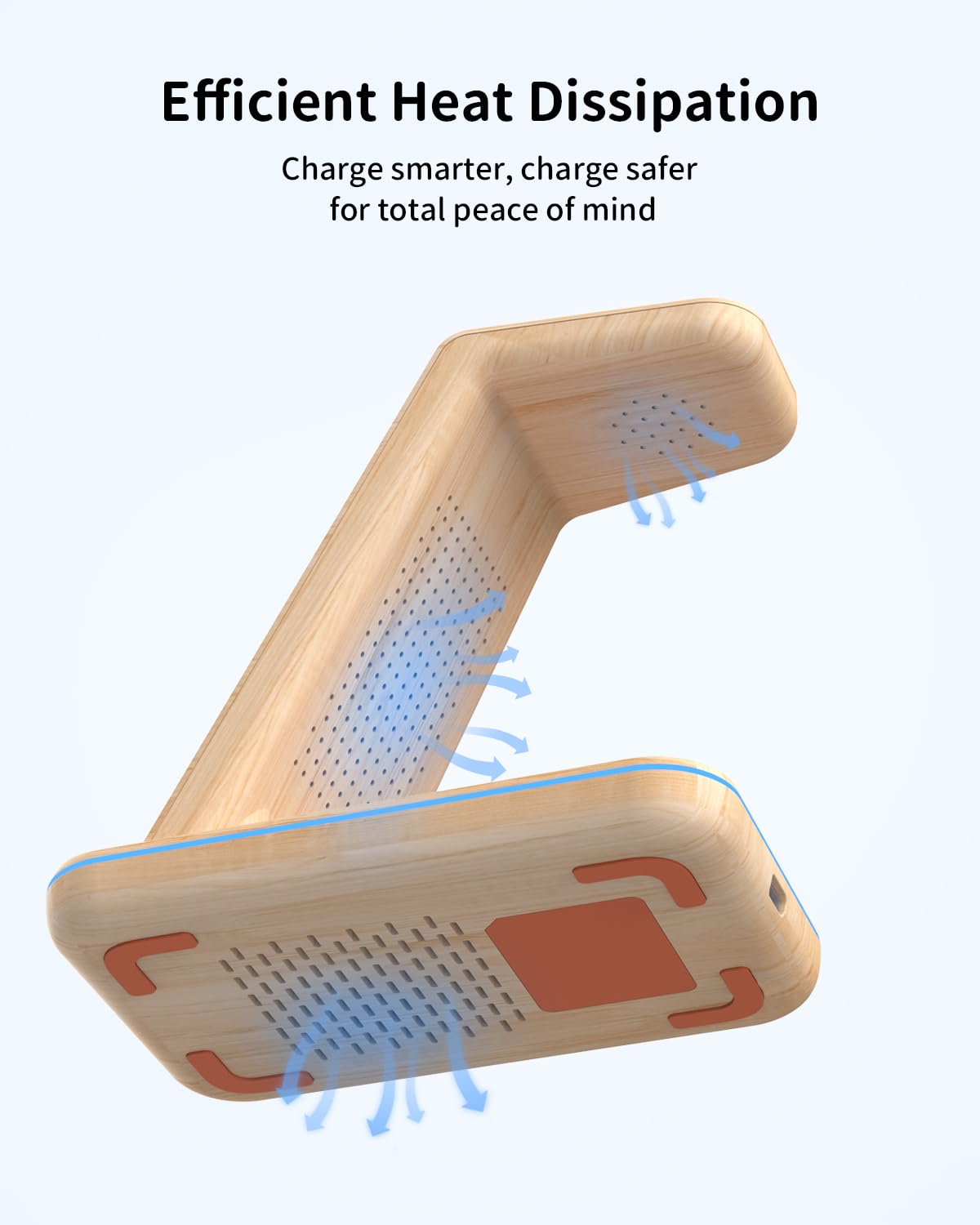 GEEKERA Bambusowa Bezprzewodowa Ładowarka Do iPhone Apple Watch AirPods — miniatura 5