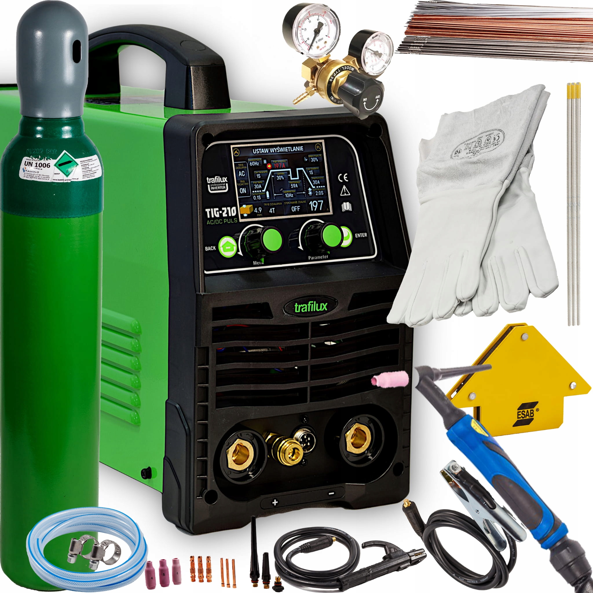 Svařovací stroj Trafilux Tig 210 Acdc puls LCD Synergie Set 2