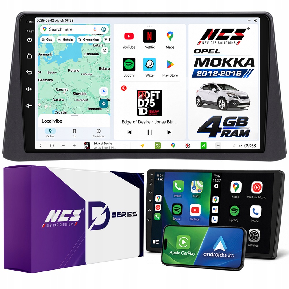 Automobilové Rádio Ncs D9 Opel Mokka 2012-2016 Android 4GB Lte