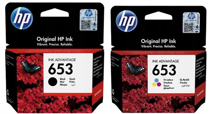 Tusz Hp 653 3YM74AE 3YM75AE Cmyk Oryginał komplet Advantage Plus 6000 6075