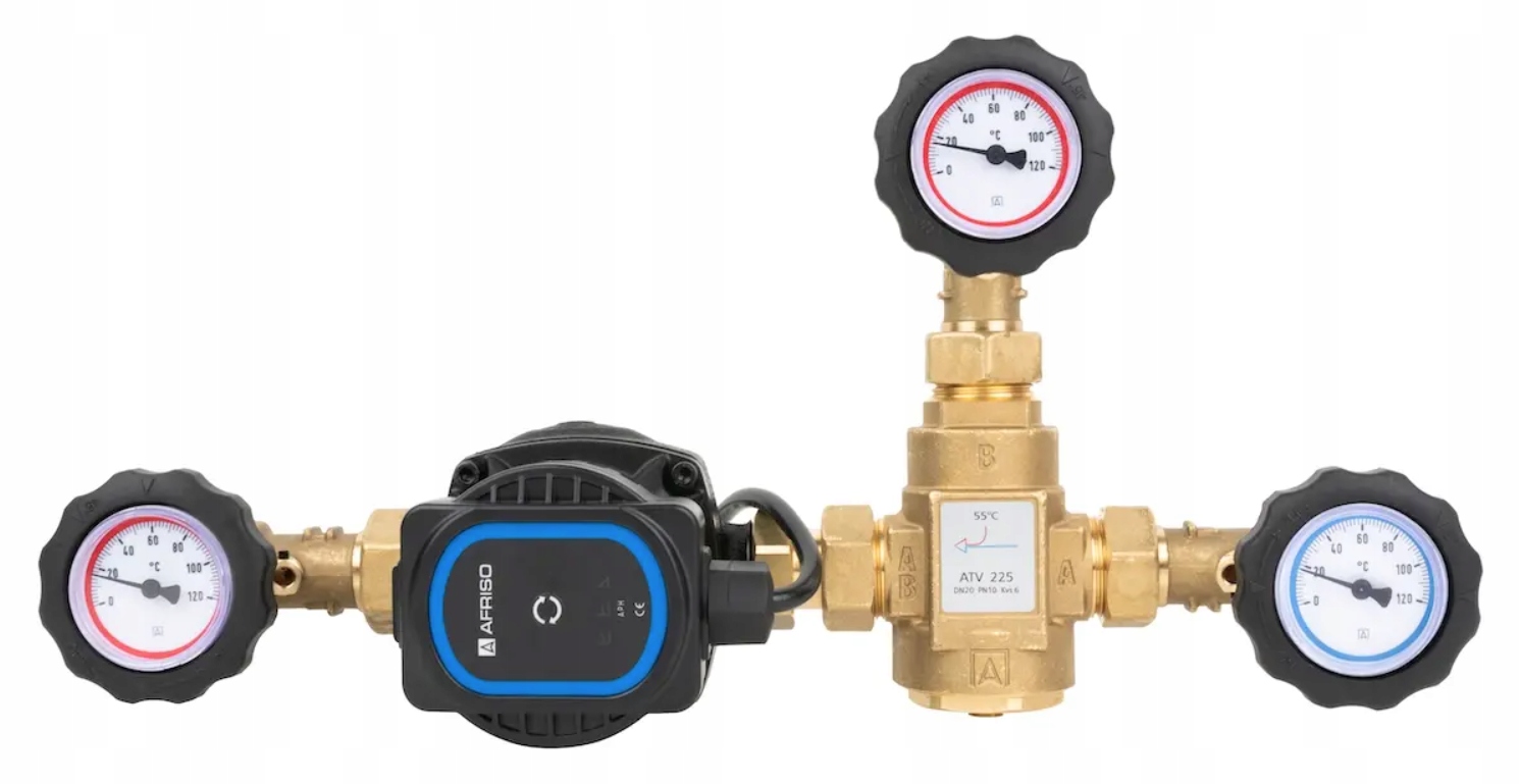 9011020 Grupa ochrony powrotu kotła Bta 110 Ap z zaworem temperaturowym Atv