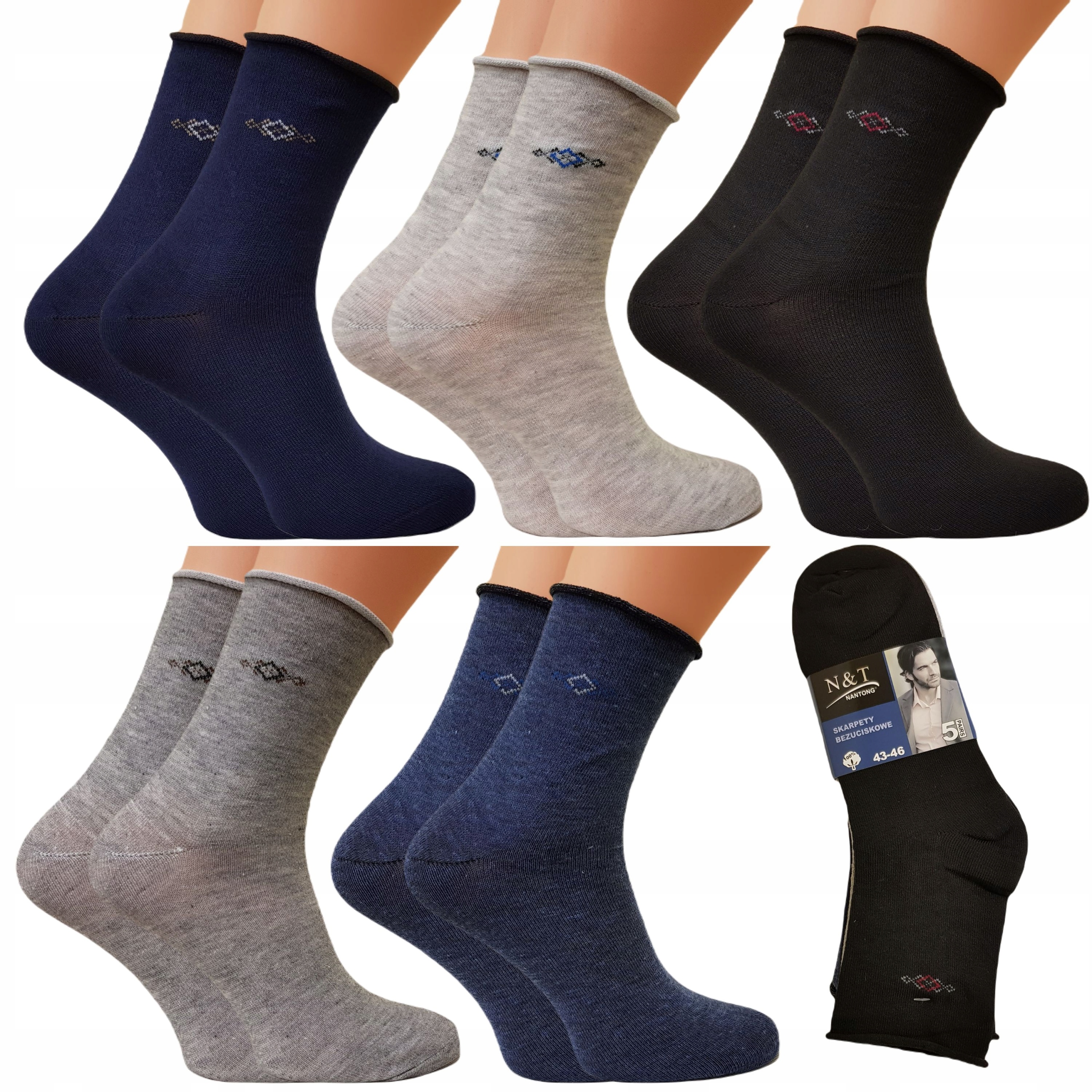 

5x Skarpety Nieuciskowe męskie Bawełna skarpetki