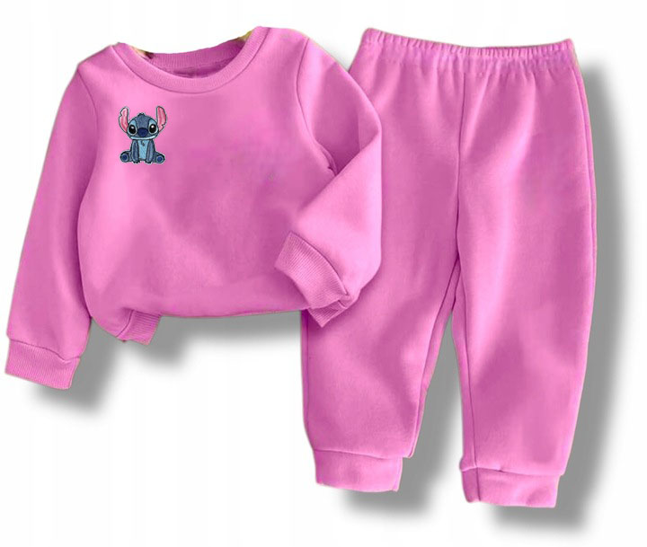 122 Komplet Zestaw dresowy dziecięcy Bluza Stitch Spodnie Bawełna Jakość