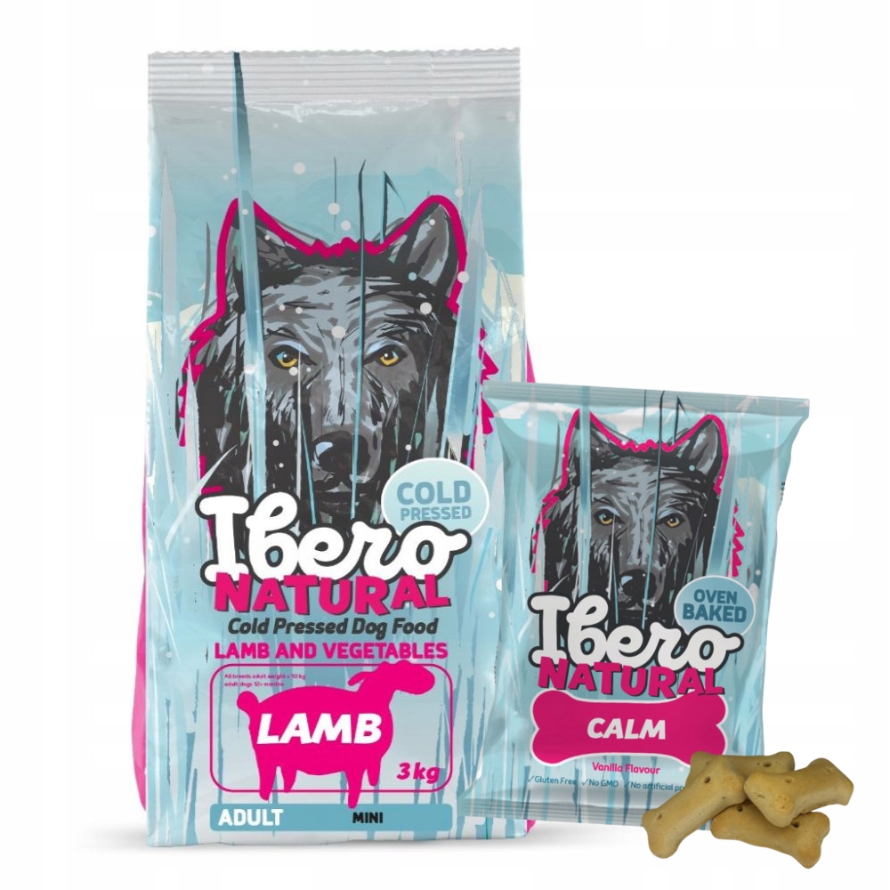 Levně Balíček pro malé psy: Ibero Cold Press Adult Small Lamb Snack Calm