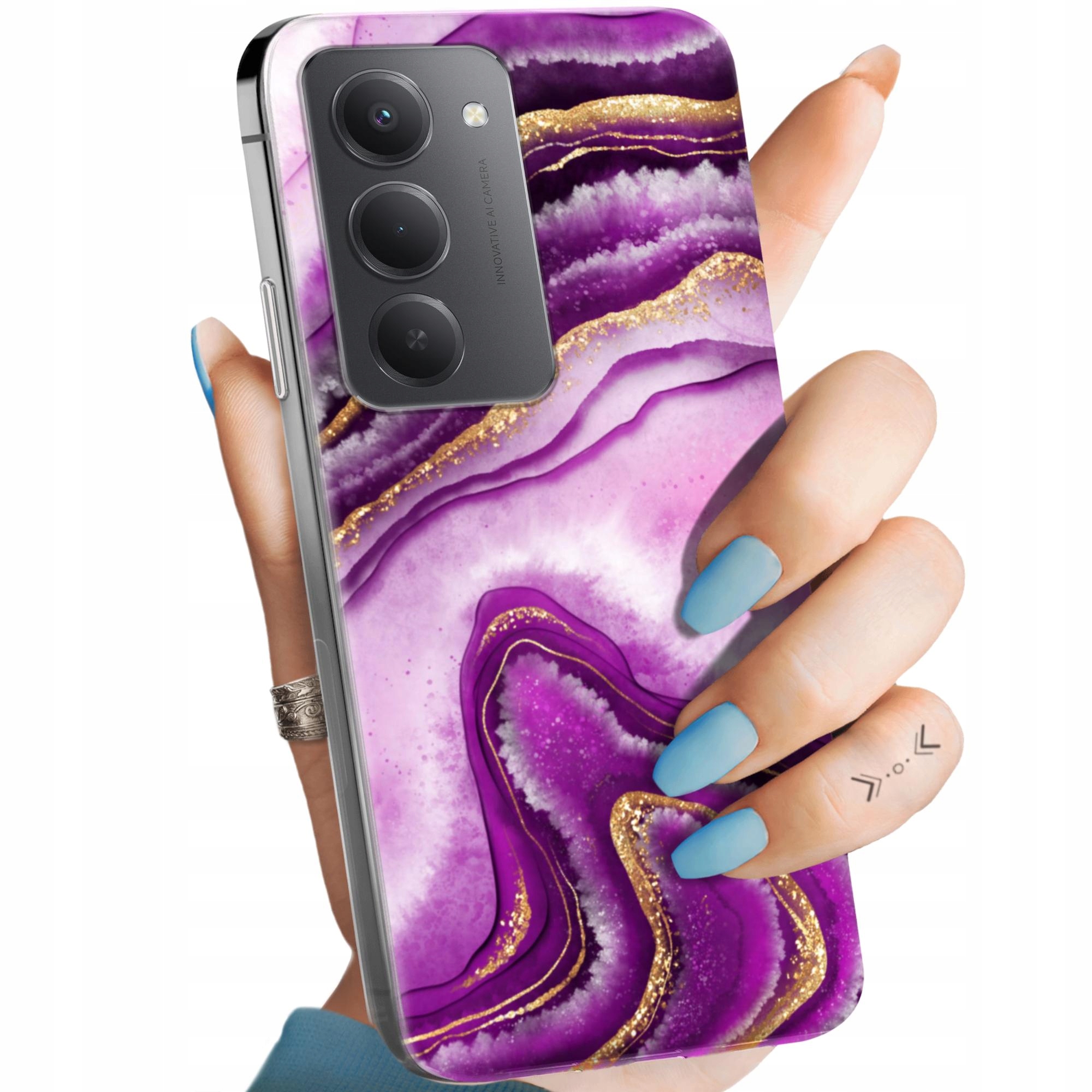 Etui Do Xiaomi Redmi 15 15 5G Różowy Marmur Purpura Róż Marmur Case
