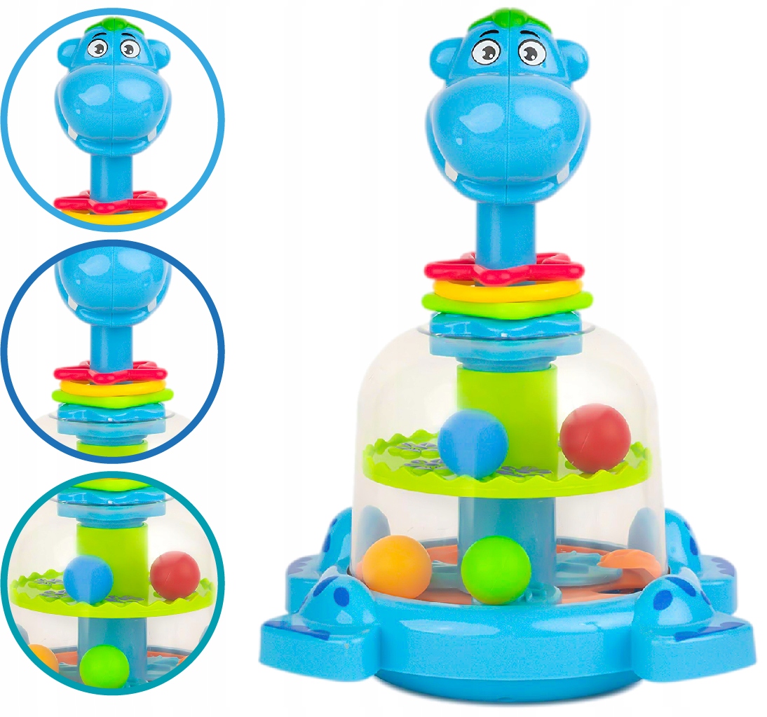 BĄCZEK INTERAKTYWNY HIPCIO KARUZELKA Z PIŁECZKAMI ZABAWKA DLA DZIECI HIPPO Marka MalPlay