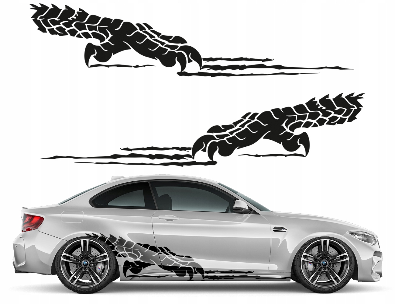 2x Samolepka na auto Tlapka Draka Dragon 37x161