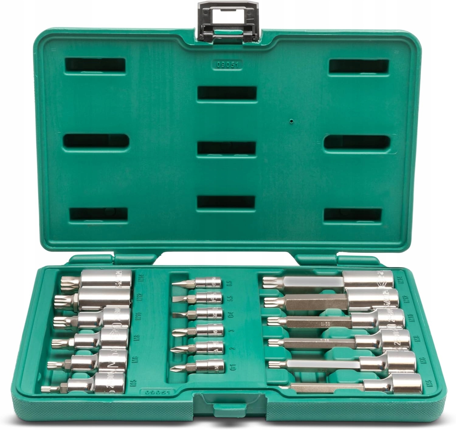 SATA ZESTAW 18 KLUCZY TRZPIENIOWYCH BIT 1/4" SLOTTED PHILIPS 1/2"ST09051SJ Liczba elementów w zestawie 18