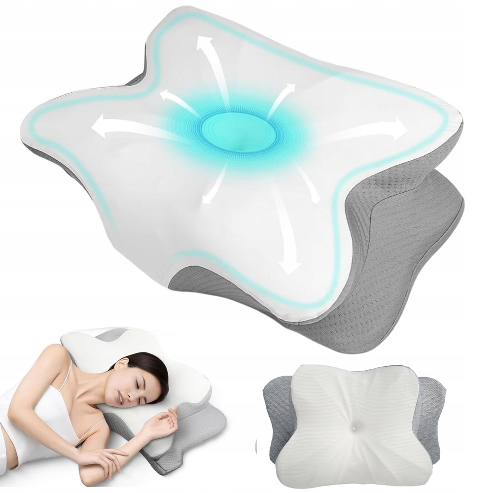 Poduszka Ortopedyczna Do Spania Na Boku I Plecach Profilowana Pianka Memory