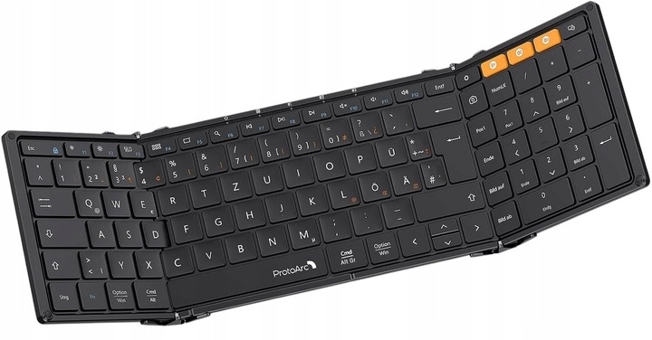 Składana bezprzewodowa klawiatura Bluetooth ProtoArc Qwertz