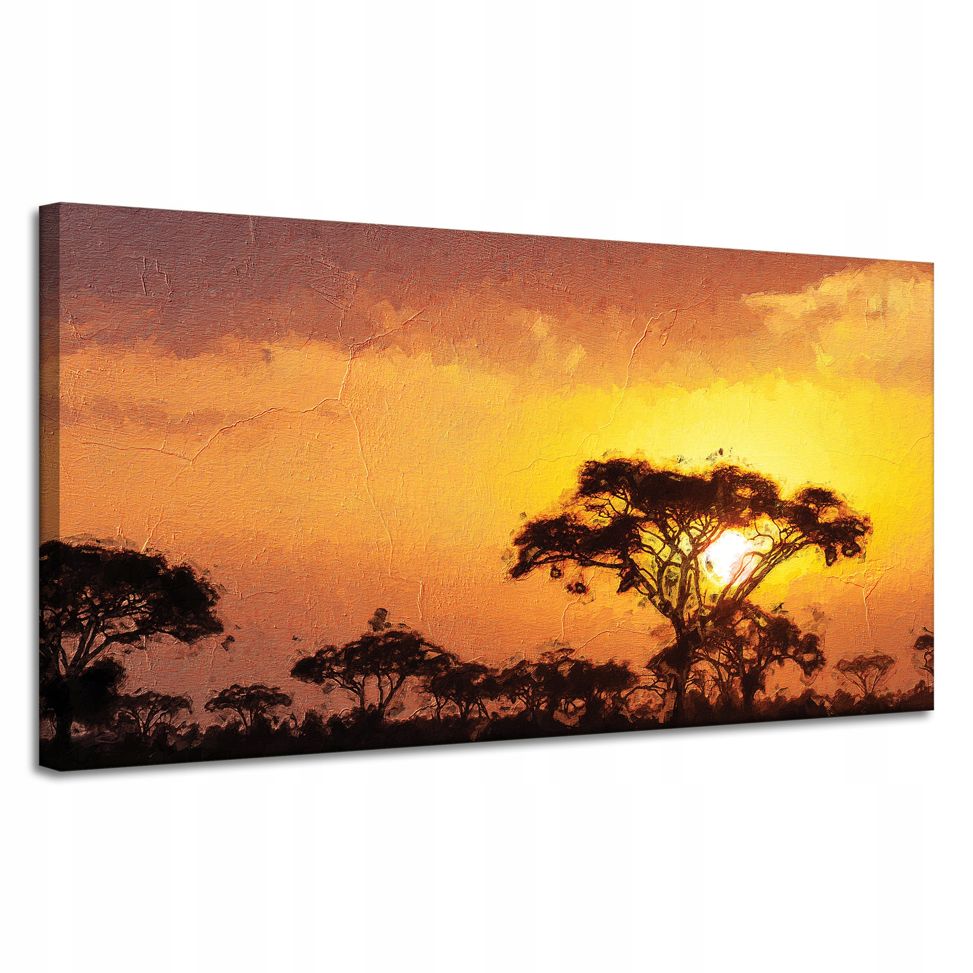 Obraz na plátně Savana Strom Západ Slunce 120x60 cm Ideální jako dárek