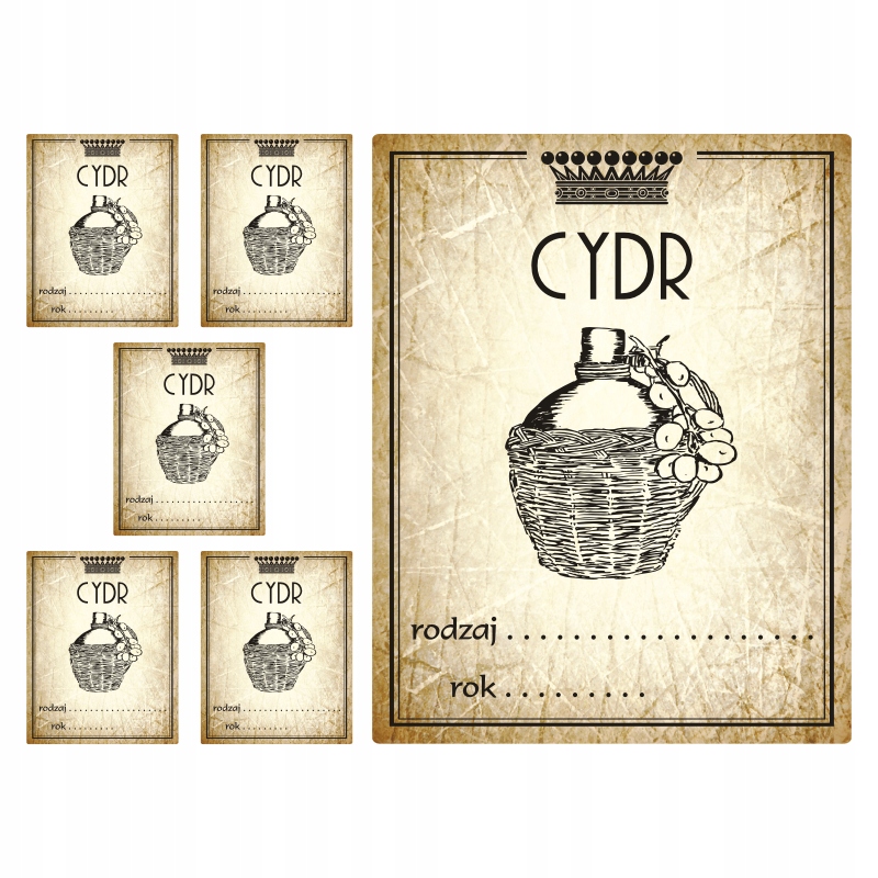 

Naklejki Etykiety na Cydr małe 7cm wzór 161