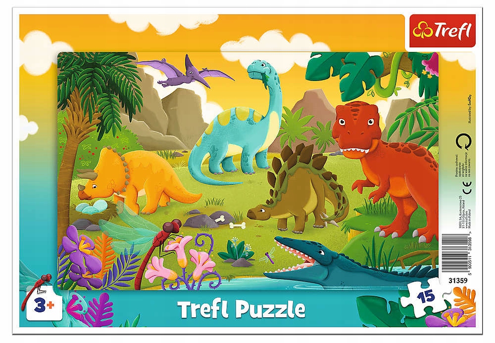 

Puzzle Ramkowe Dinozaury 15 Elementów Trefl