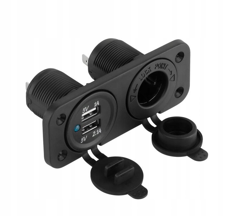 

Gniazdo zapalniczki montażowe Usb x2 jacht kemping