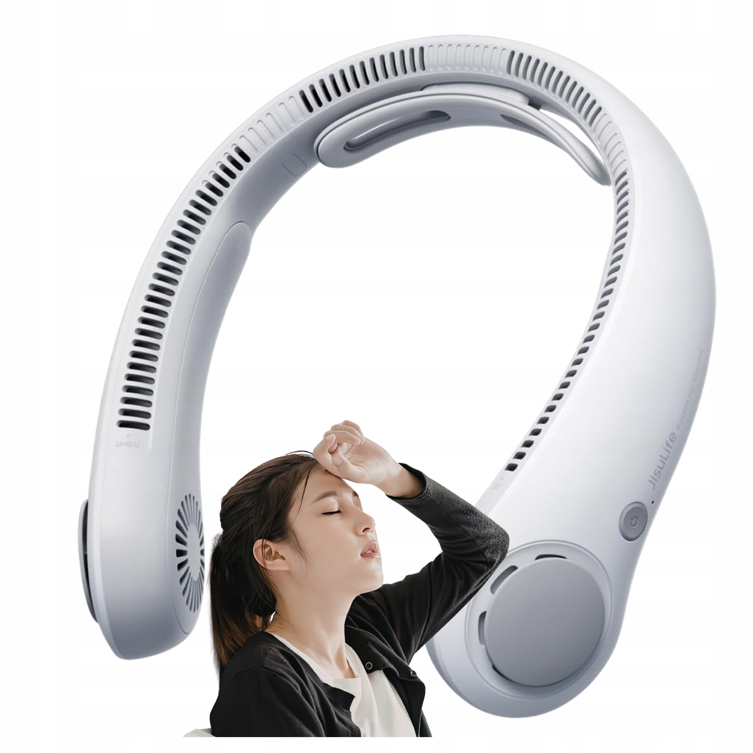 Przenośny wentylator na szyję Jisulife 5 prędkości 5000 mAh bezłopatkowy