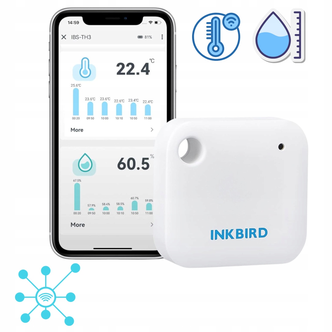 INKBIRD IBS-TH3 WIFI SMART TERMOHIGROMETR TERMOMETR HIGROMETR APP