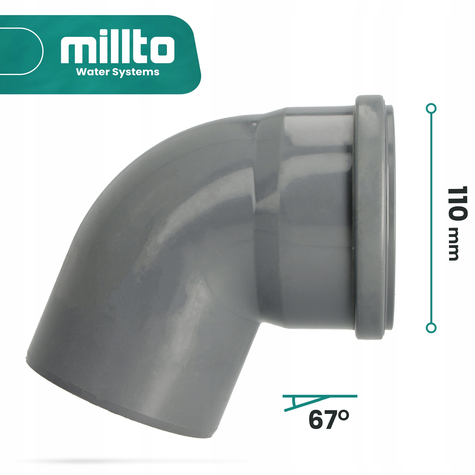 KOLANO KANALIZACYJNE 110 MM 67° PCV PP ZŁĄCZKA ŁĄCZNIK RURY WODY KSZTAŁTKA Stan opakowania oryginalne