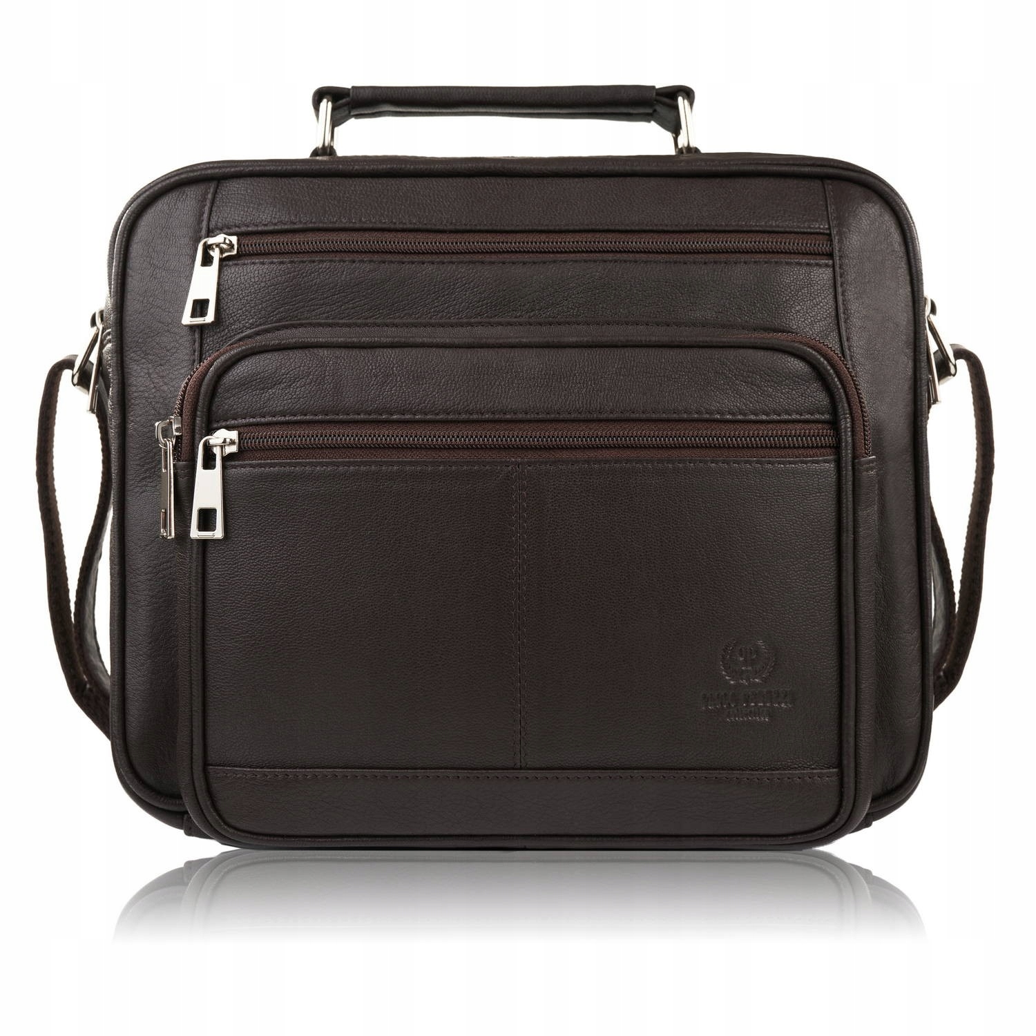 Pánská kožená taška přes rameno i do ruky do práce hnědá Paolo Peruzzi