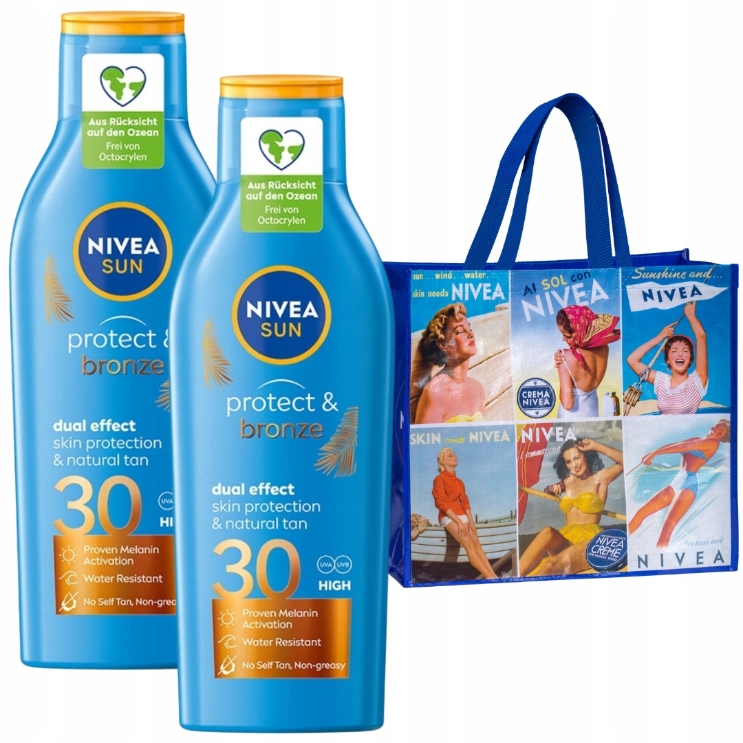 Nivea Sun Opalovací balzám Protect&Bronze Spf 30 2 x 200 ml Dárek