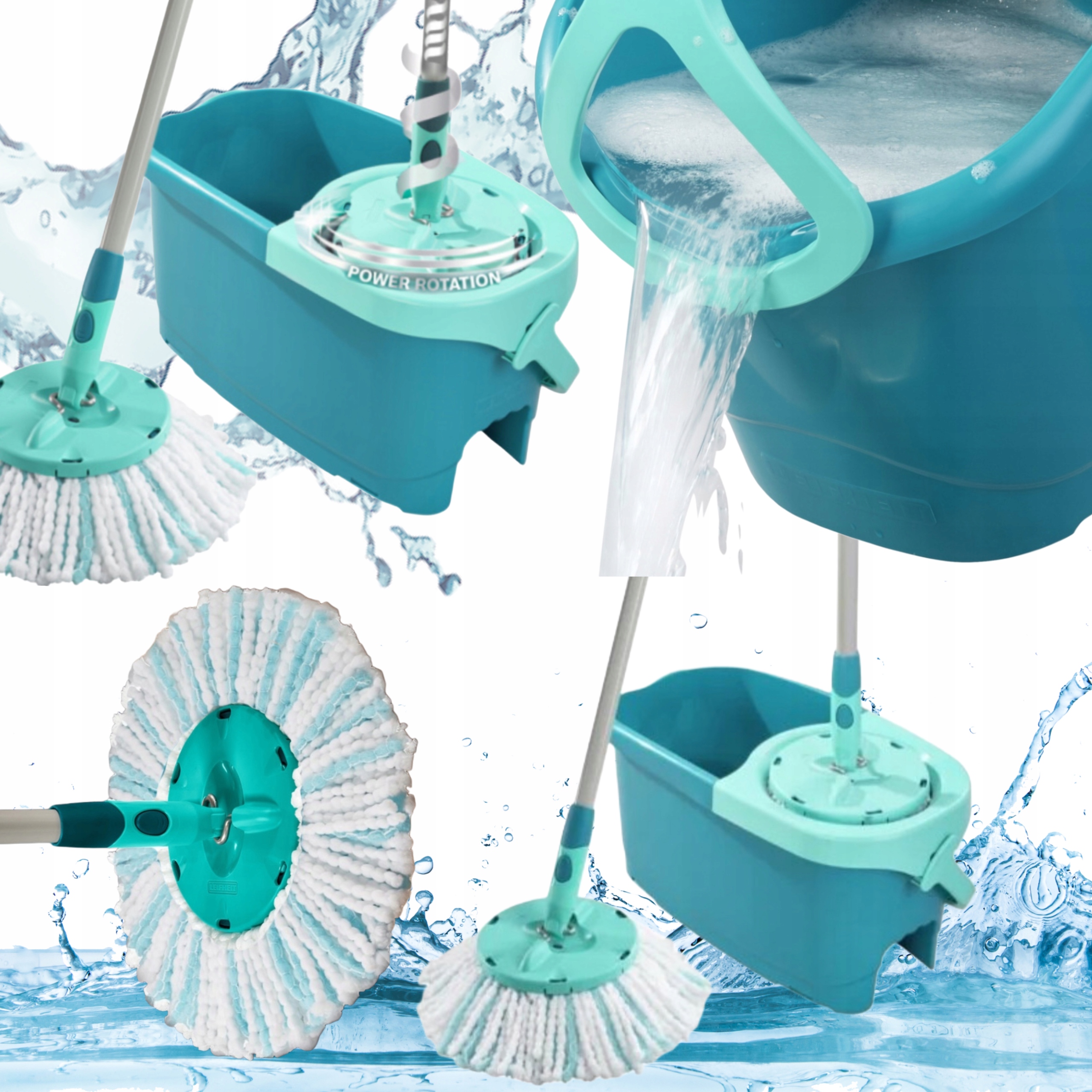 Levně Rotační Mop S Kbelíkem Leifheit Ergo Nástavec Clean Twist 34CM