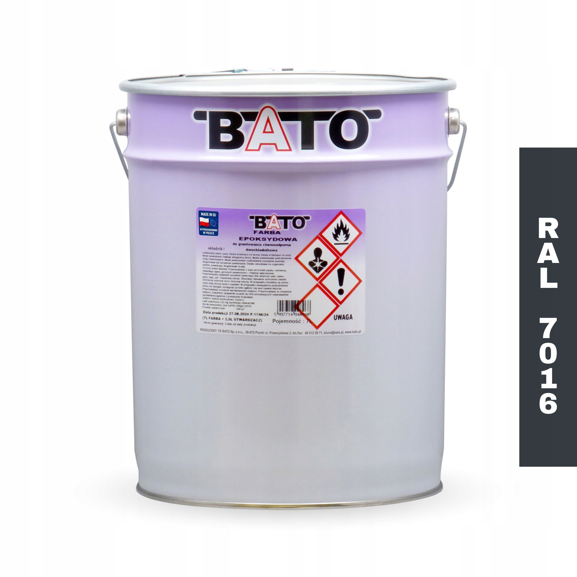 Barva pro chemorezistentní nátěr dvousložková Ral 7016 9,5L