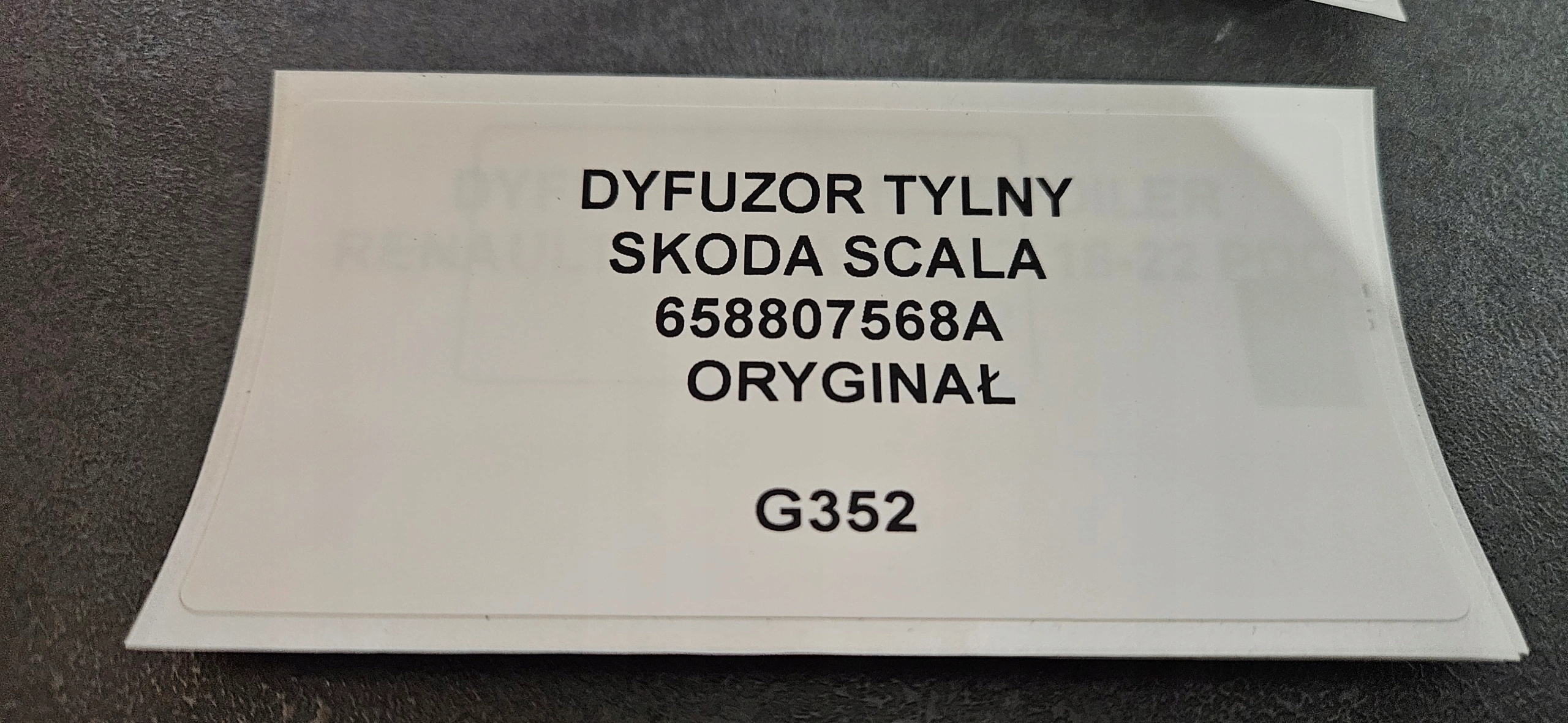 diffúzor zadní SKODA SCALA 658807568A originál