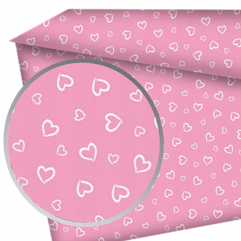 

Prześcieradło różowe tło białe serca 160x200 cm