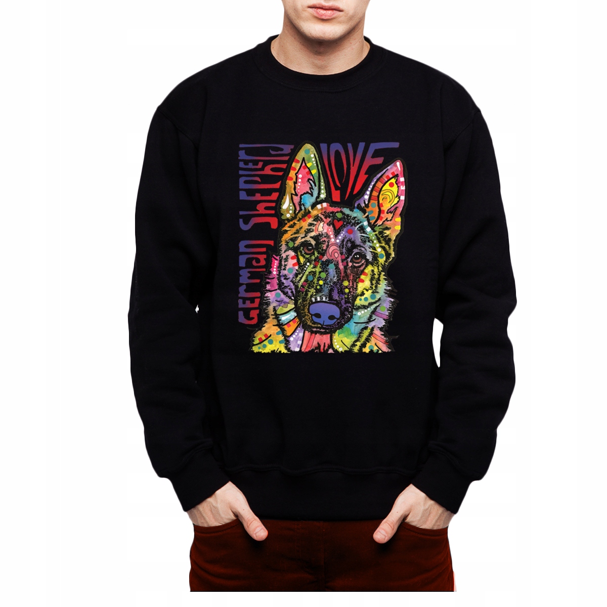 

Owczarek Niemiecki Pies Bluza Męska Czerń 2XL