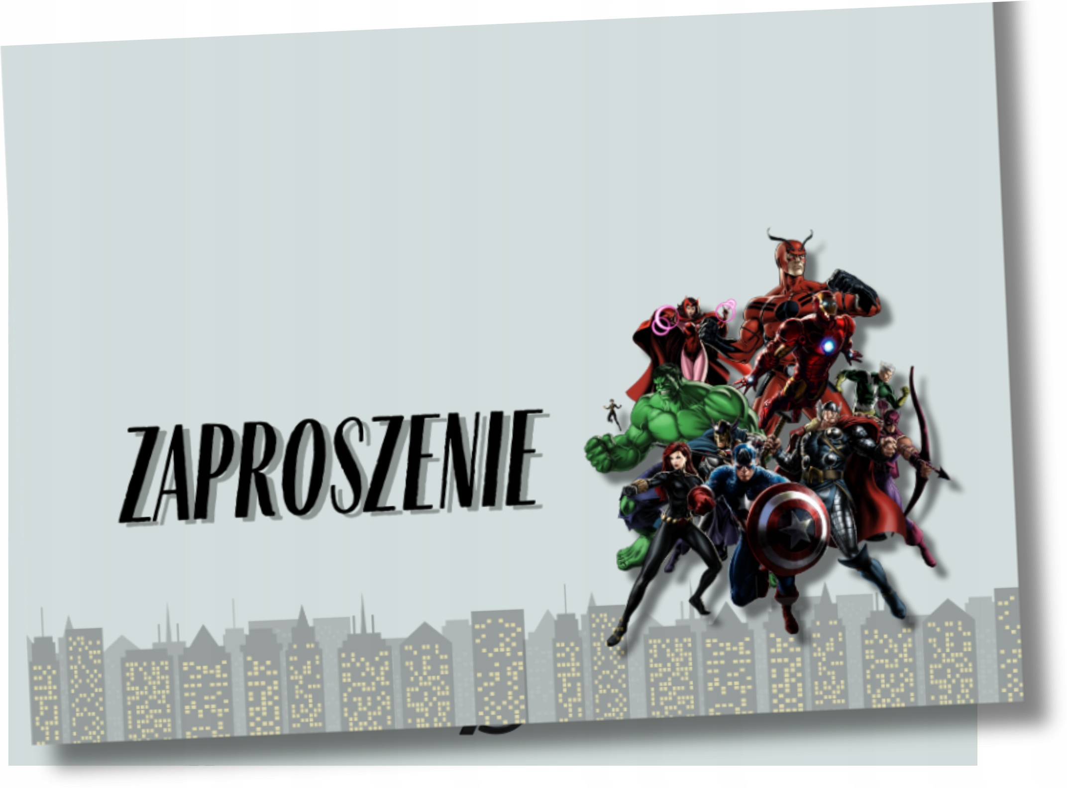 ZAPROSZENIA URODZINOWE AVENGERS 15x10cm