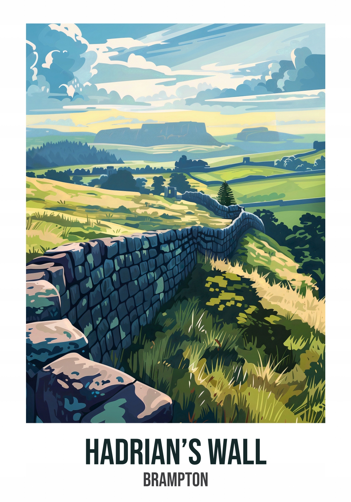 Plakát 70x100 cm Hadrian's Wall, Brampton