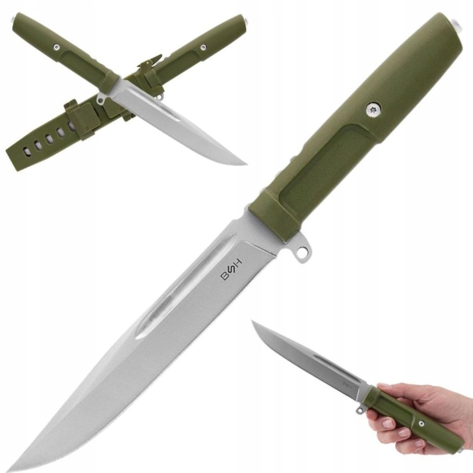 Bsh Nóż Taktyczny Wojskowy Militarny Myśliwski Survival Wędkarski Kabura