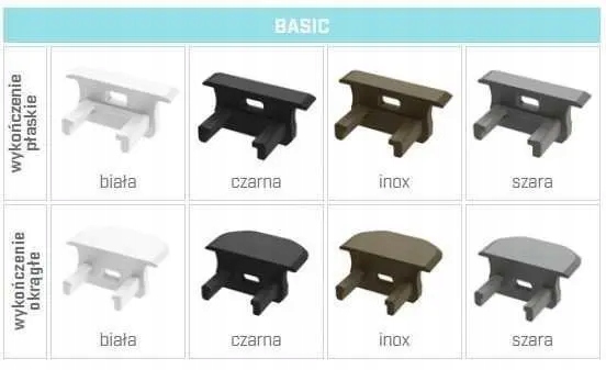 Zaślepka boczna Czarna Okrągła pod profil wpuszczany LUMINES B do drewna Marka Lumines